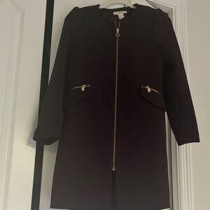 Stylish Black Coat with Gold Accents